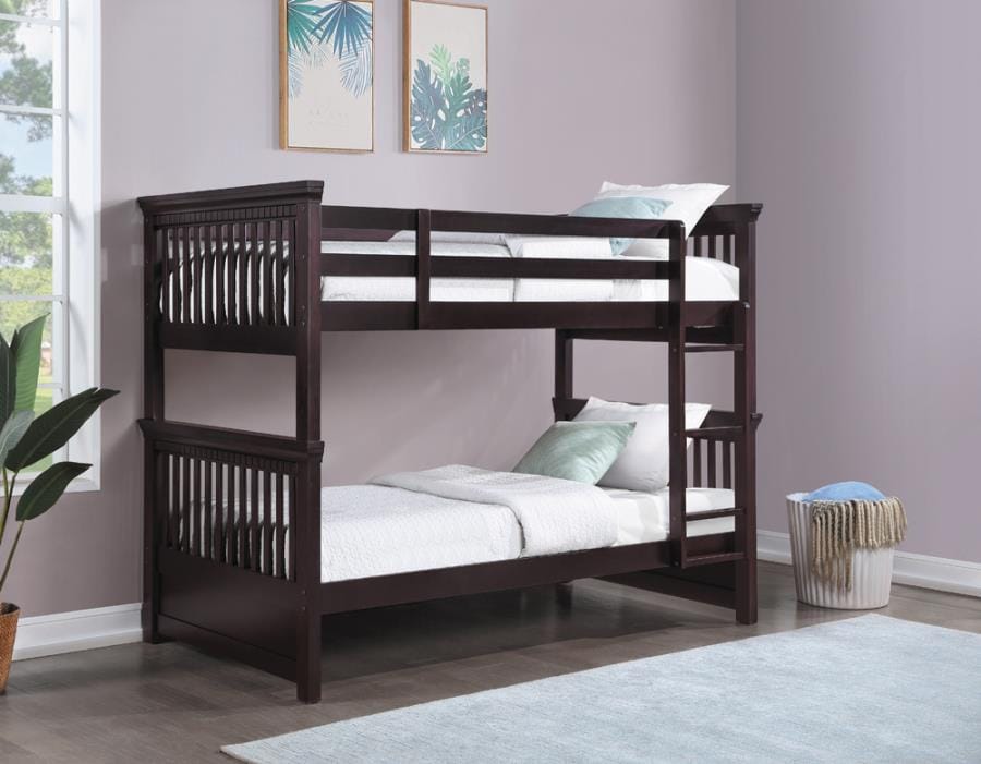 Miles Twin over Twin Bunk Bed Cappuccino