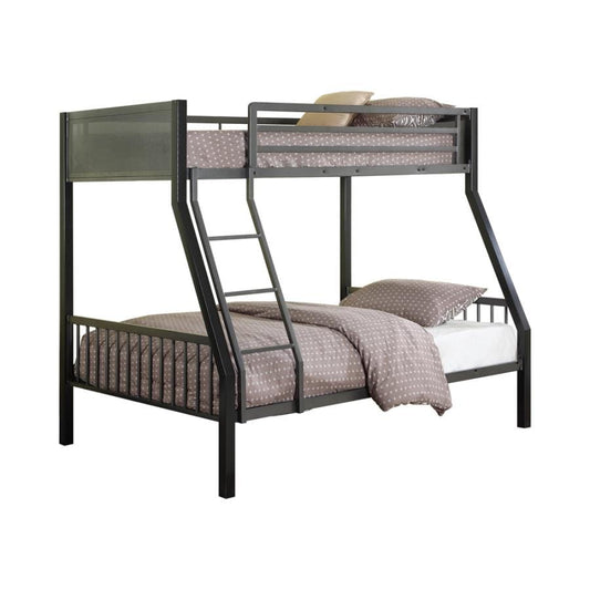 Meyers Twin over Full Metal Bunk Bed Black and Gunmetal