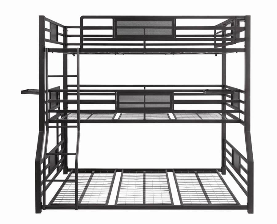 Rogen Fill/Twin Xl/Queen Triple Bunk Bed Dark Bronze