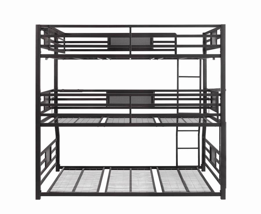 Rogen Fill/Twin Xl/Queen Triple Bunk Bed Dark Bronze