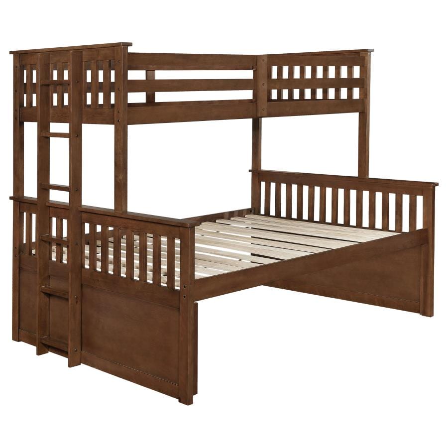 Atkin Twin Extra Long over Queen 3-drawer Bunk Bed Weathered Walnut