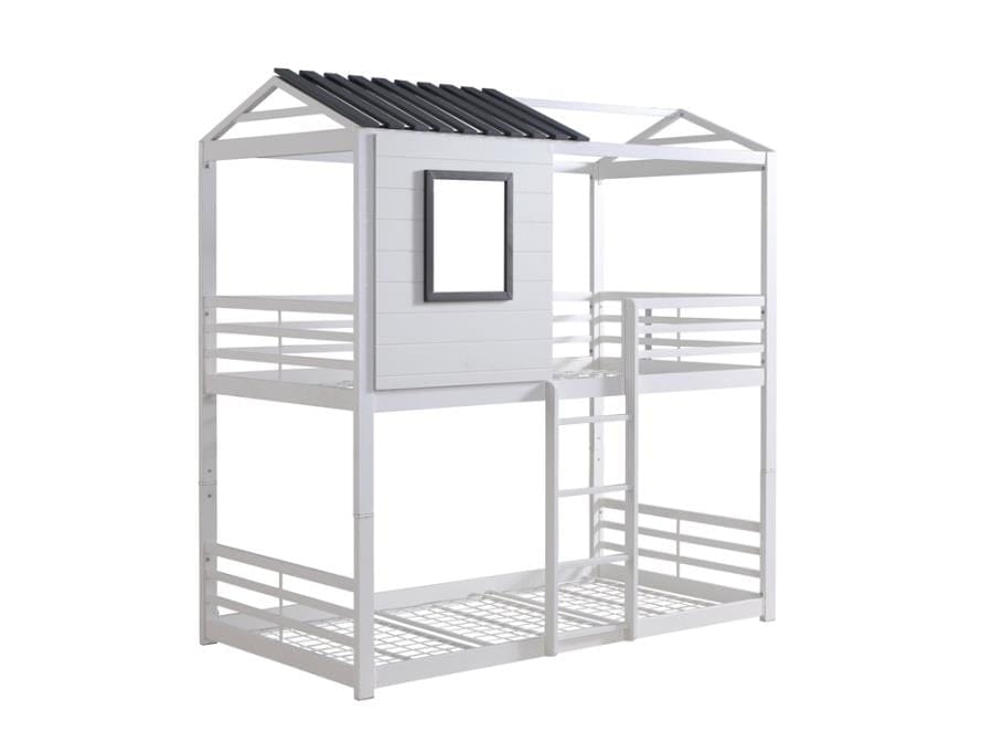 Belton House-themed Twin over Twin Bunk Bed White