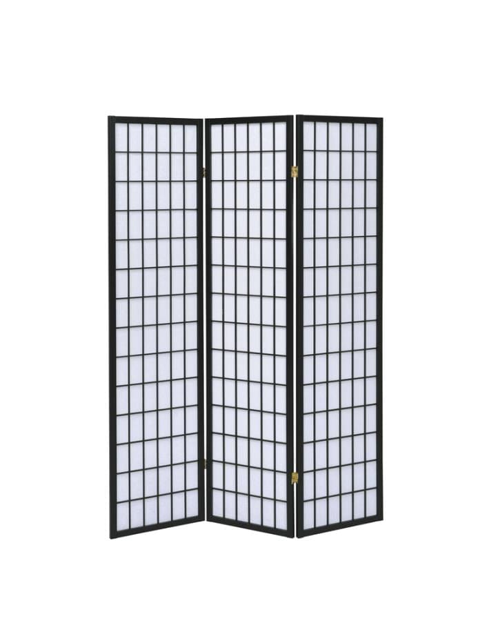 Carrie 3-panel Folding Screen Black and White