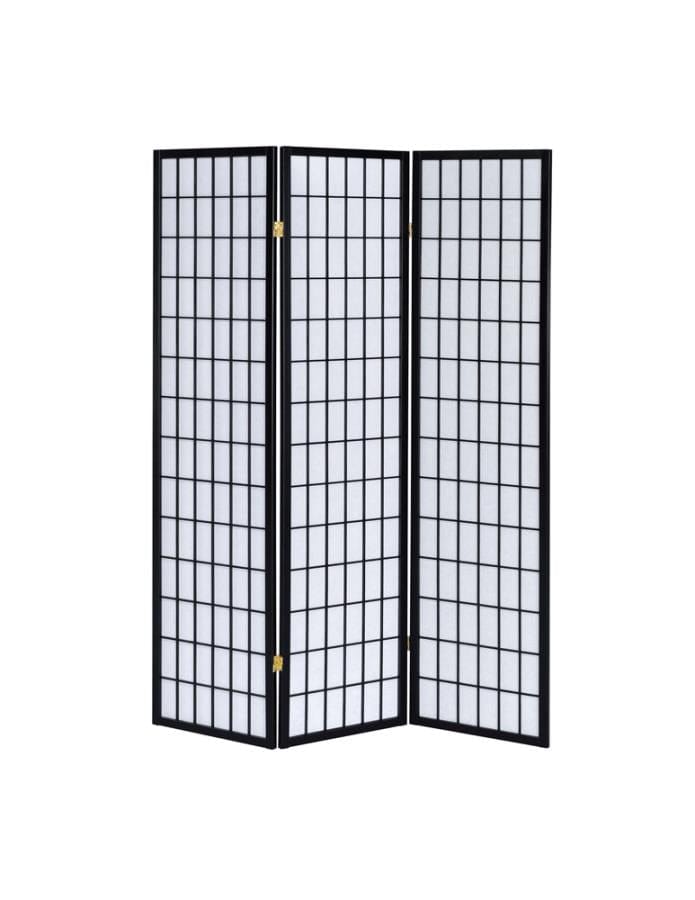 Carrie 3-panel Folding Screen Black and White