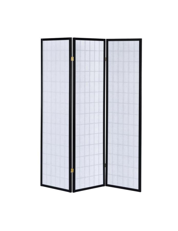 Carrie 3-panel Folding Screen Black and White