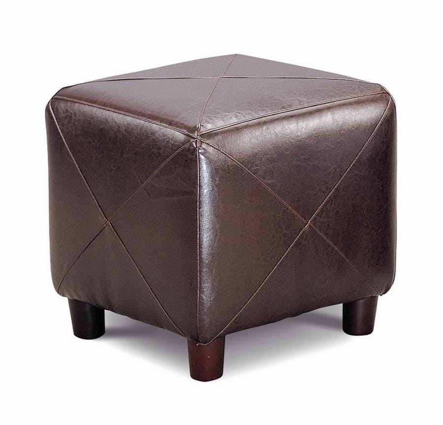 Ivan Cube Shaped Ottoman Dark Brown