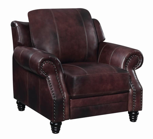 Princeton Rolled Arm Push Back Recliner Burgundy
