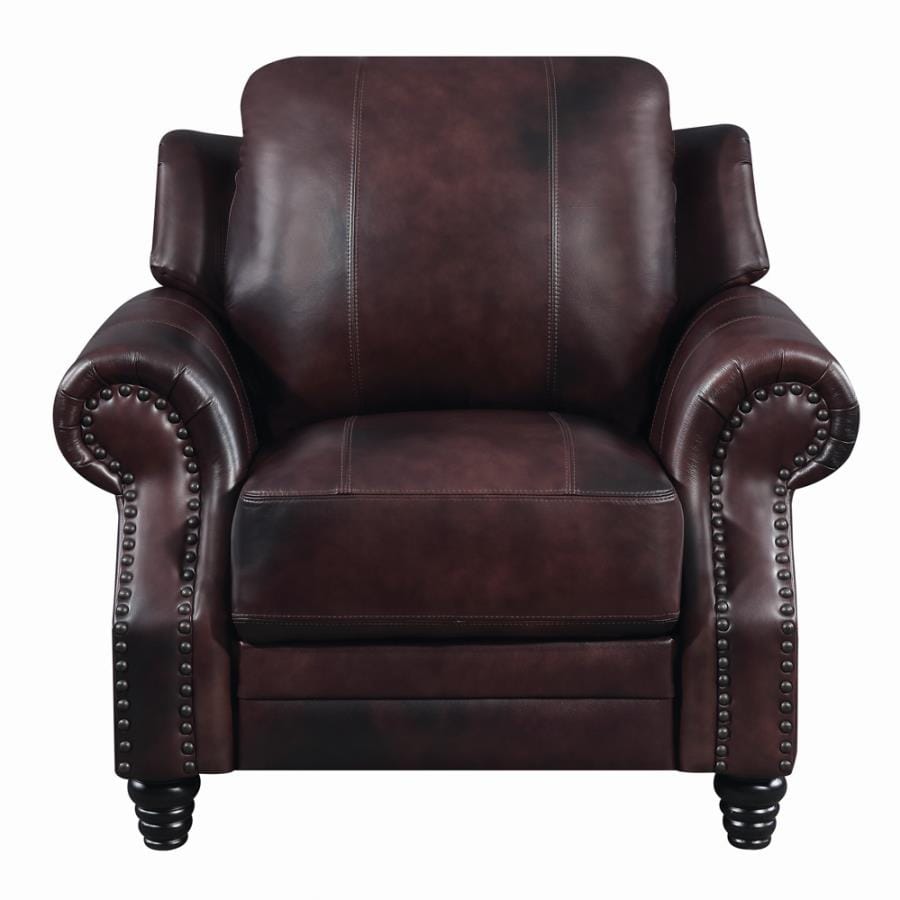 Princeton Rolled Arm Push Back Recliner Burgundy