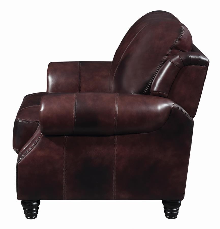 Princeton Rolled Arm Push Back Recliner Burgundy