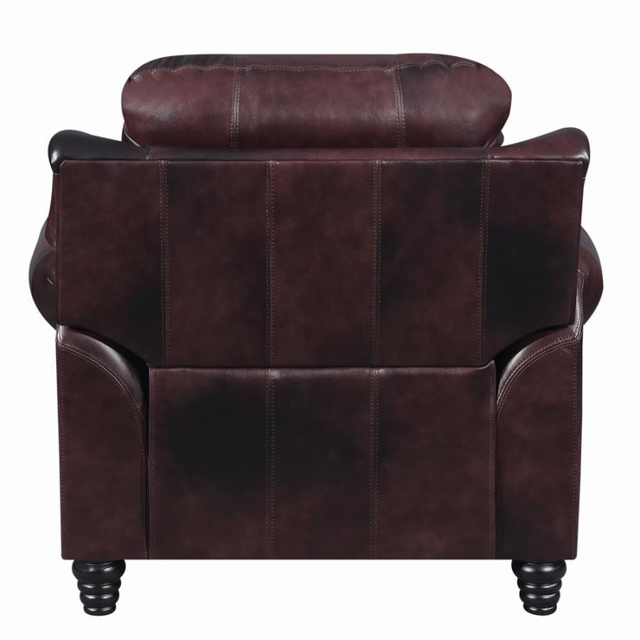Princeton Rolled Arm Push Back Recliner Burgundy