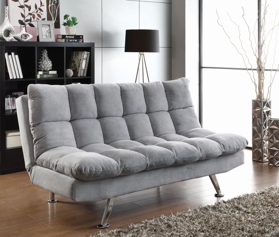 Elise Biscuit Tufted Back Sofa Bed Light Grey