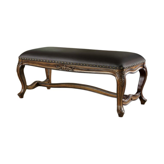 Upholstered Bench Brown and Black