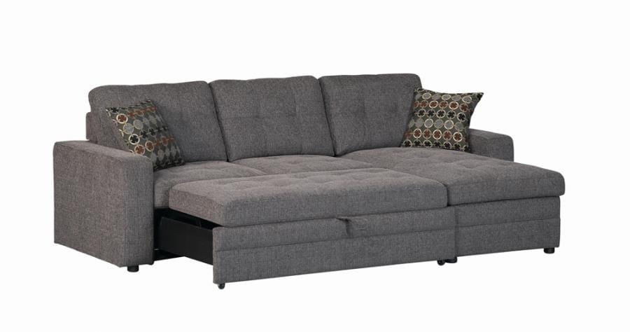 Gus Sleeper Sectional Sofa Charcoal