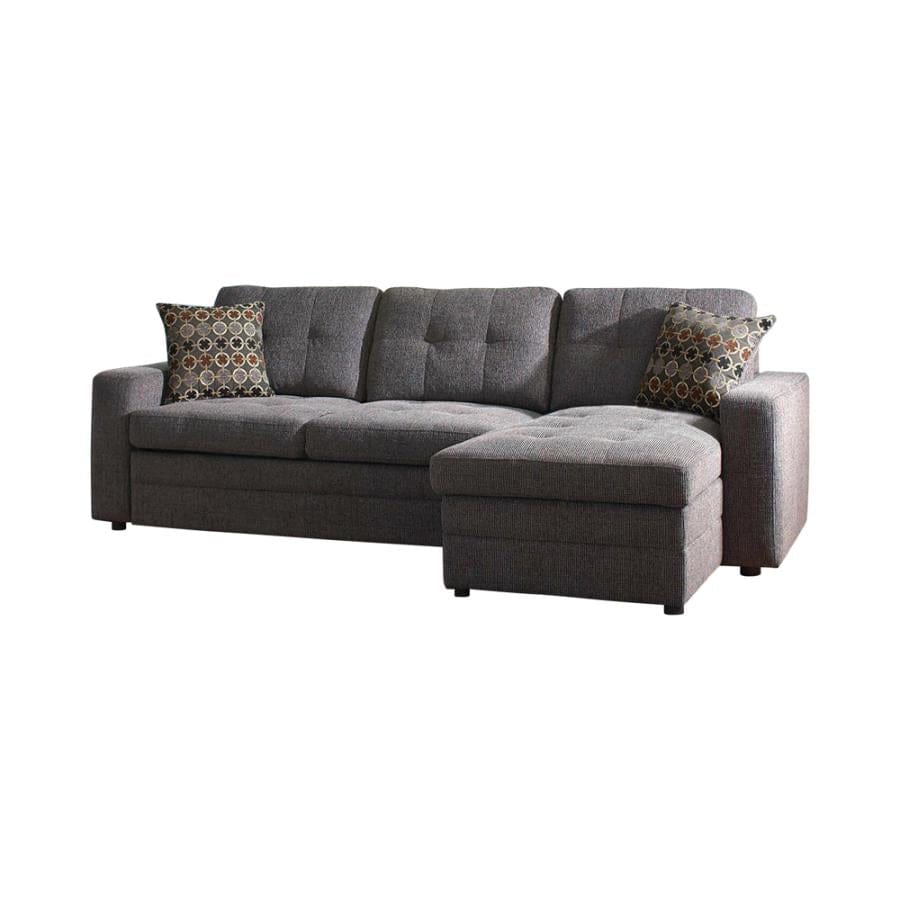 Gus Sleeper Sectional Sofa Charcoal