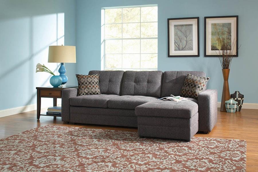 Gus Sleeper Sectional Sofa Charcoal