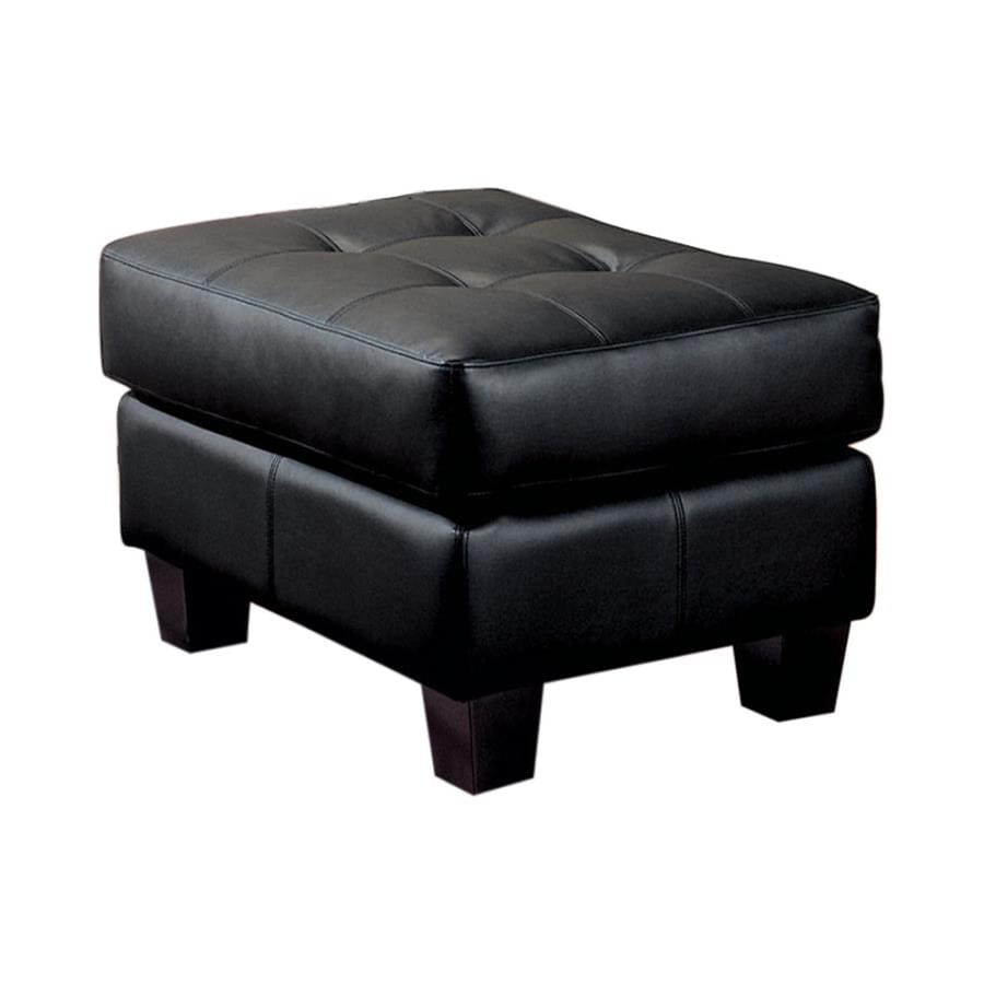 Samuel Tufted Ottoman Black