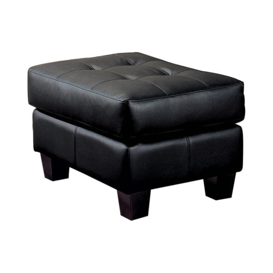 Samuel Tufted Ottoman Black