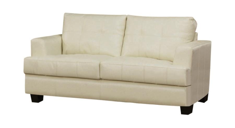 Samuel Upholstered Tufted Loveseat Cream