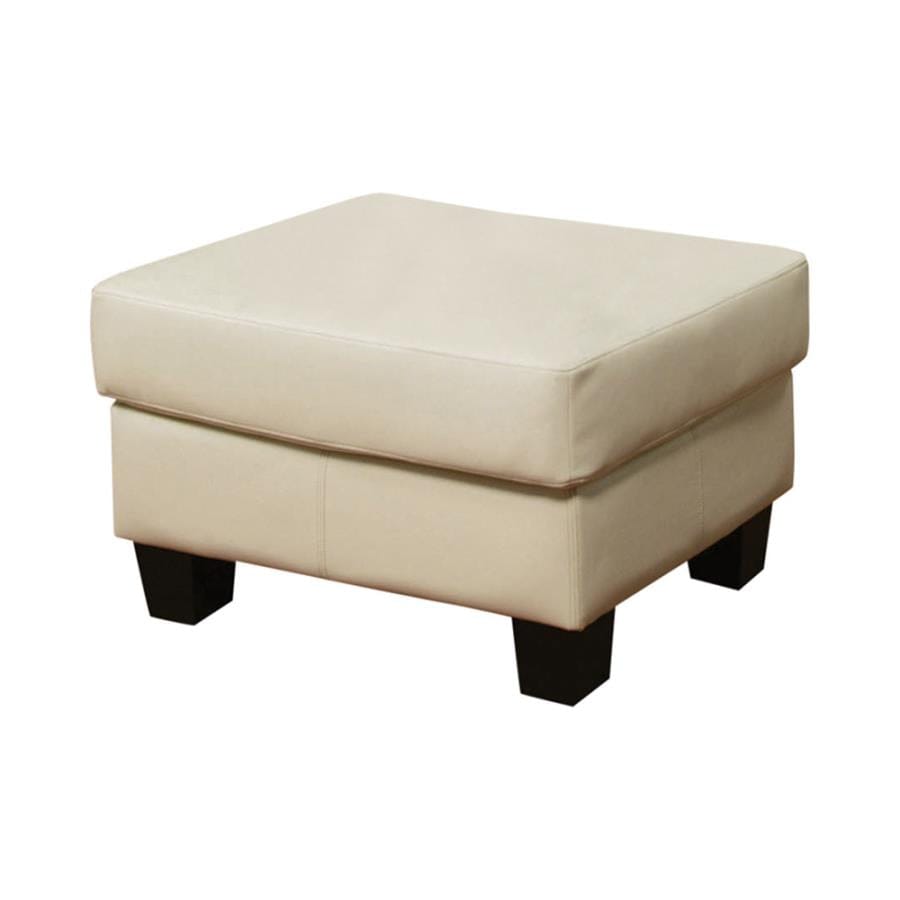 Samuel Leather Ottoman Cream