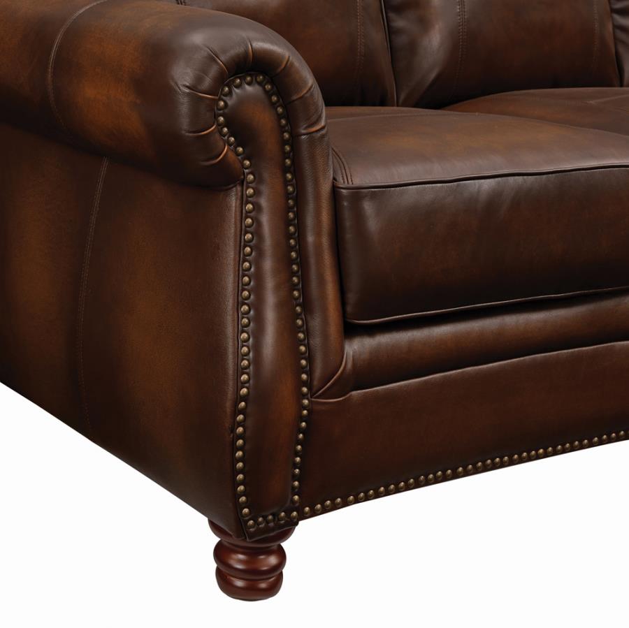 Montbrook Rolled Arm Sofa Hand Rubbed Brown