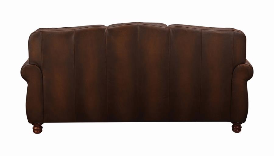 Montbrook Rolled Arm Sofa Hand Rubbed Brown