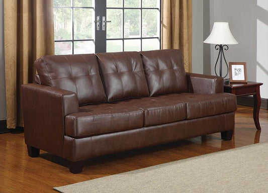 Samuel Upholstered Sleeper Sofa Dark Brown
