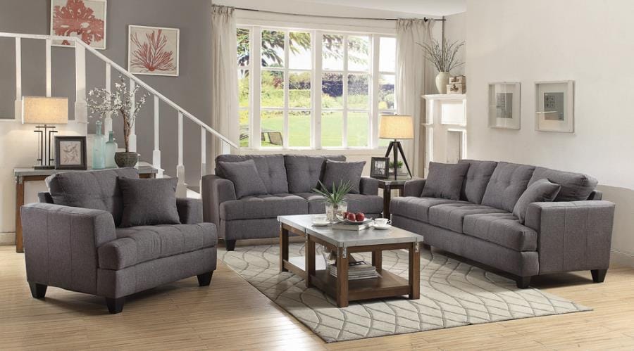 Samuel Tufted Loveseat Charcoal