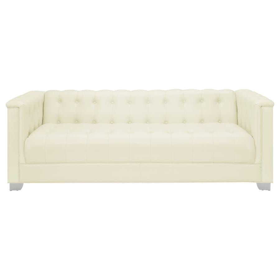 Chaviano Tufted Upholstered Sofa Pearl White