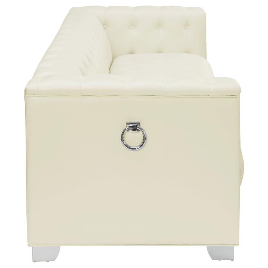 Chaviano Tufted Upholstered Sofa Pearl White