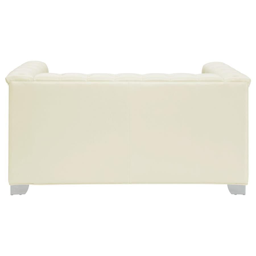 Chaviano Tufted Upholstered Loveseat Pearl White