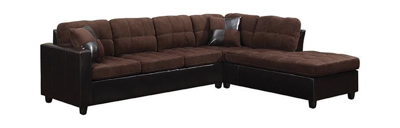 Mallory Upholstered Sectional Chocolate and Dark Brown