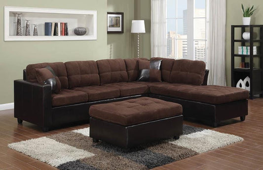 Mallory Upholstered Sectional Chocolate and Dark Brown