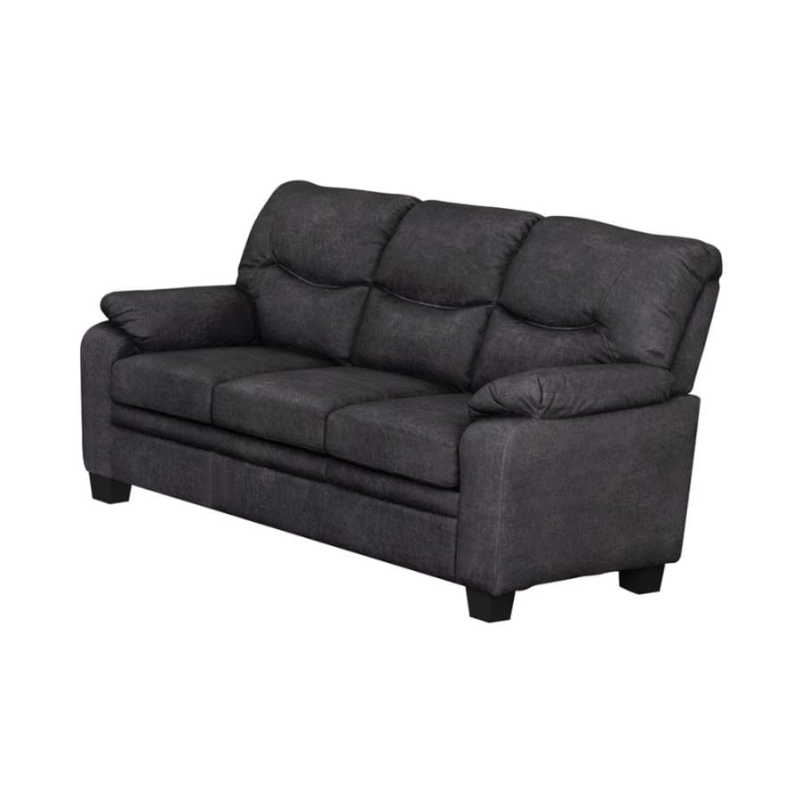 Meagan Pillow Top Arms Upholstered Sofa Charcoal