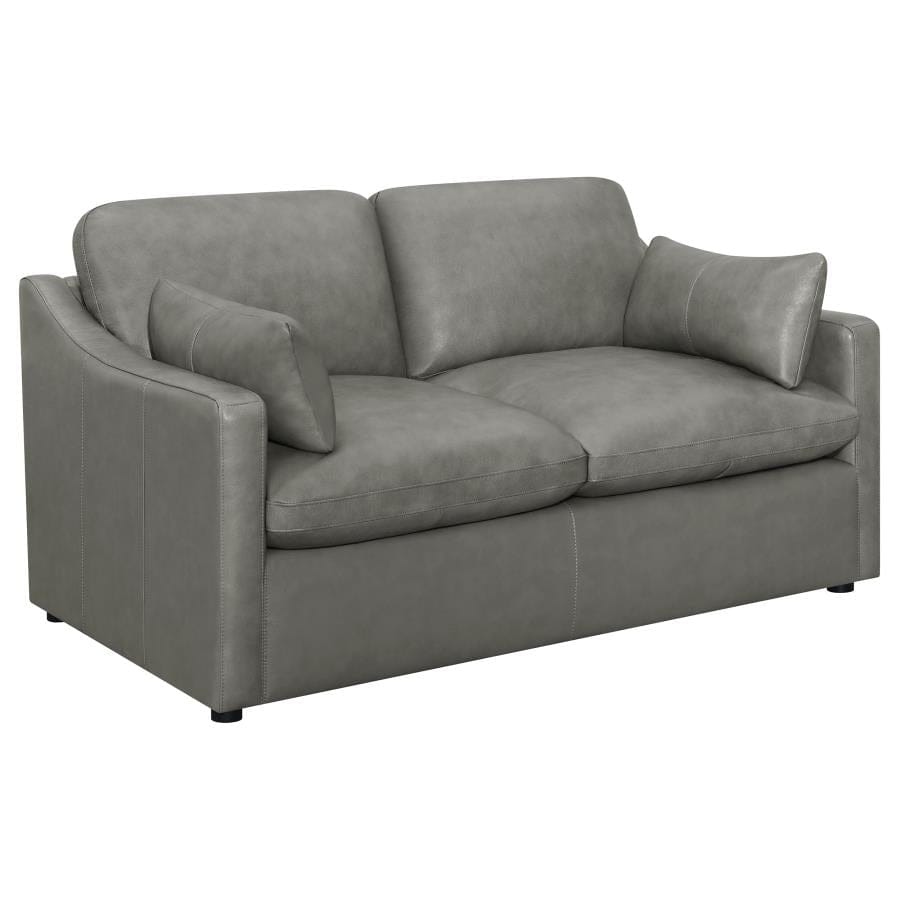 Grayson Sloped Arm Upholstered Loveseat Grey