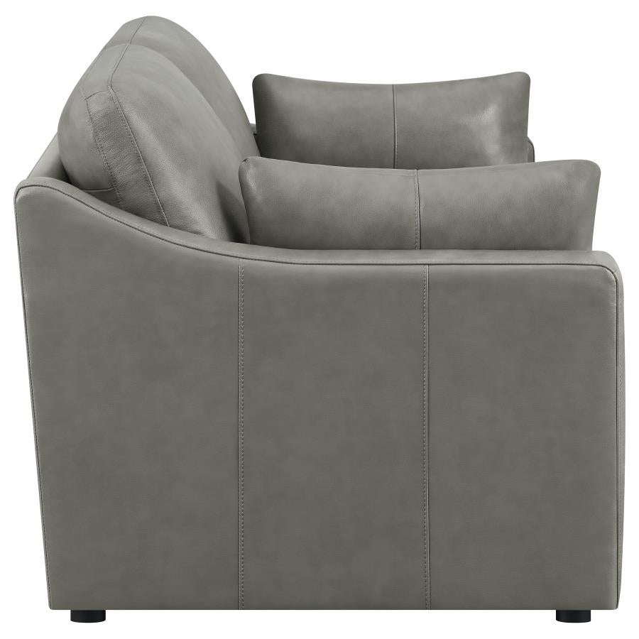 Grayson Sloped Arm Upholstered Loveseat Grey