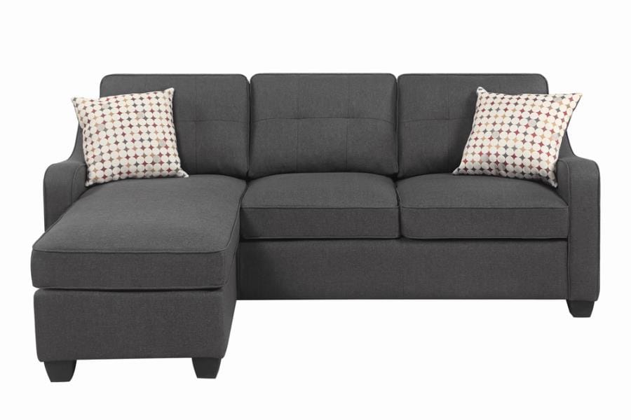 Nicolette Upholstered Tufted Sectional Dark Grey