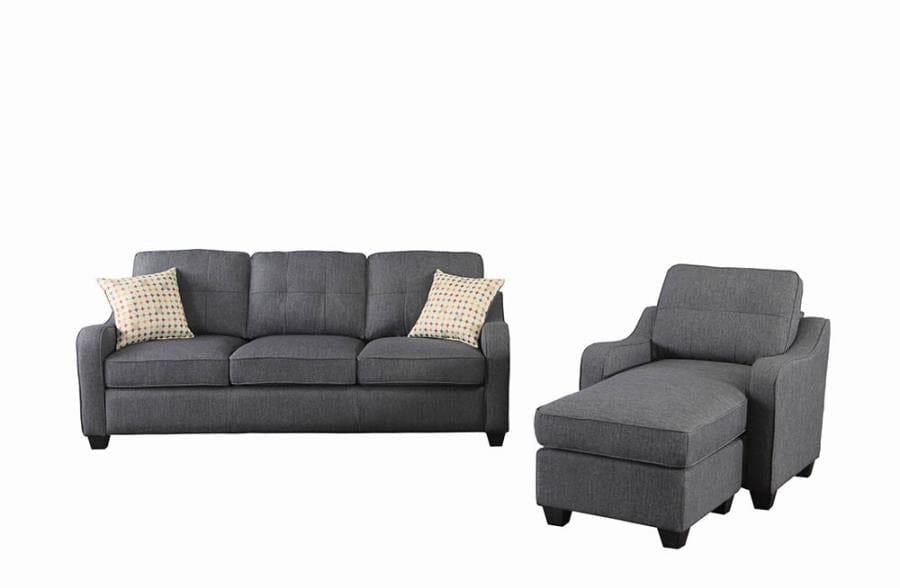 Nicolette Upholstered Tufted Sectional Dark Grey