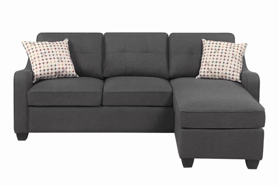 Nicolette Upholstered Tufted Sectional Dark Grey