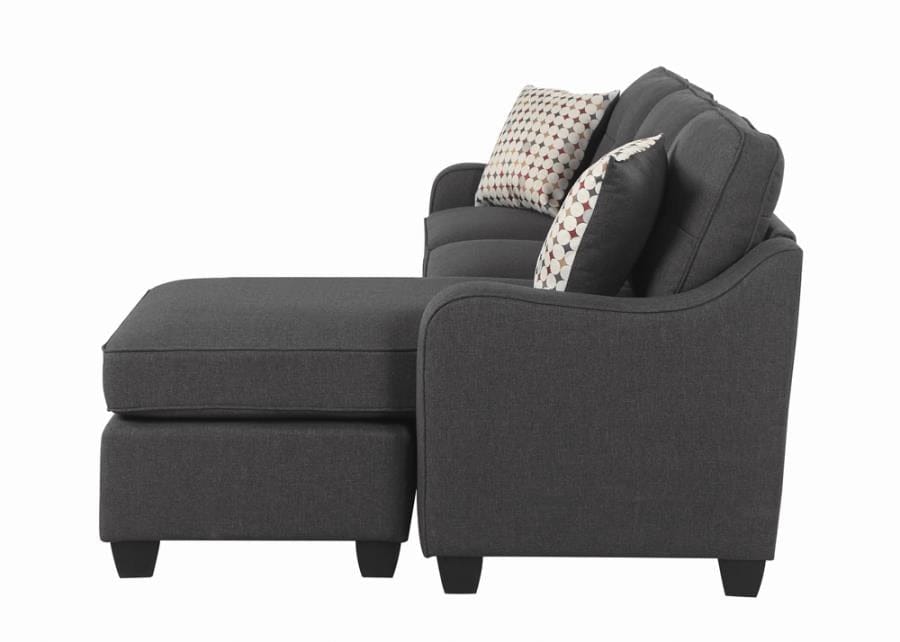 Nicolette Upholstered Tufted Sectional Dark Grey