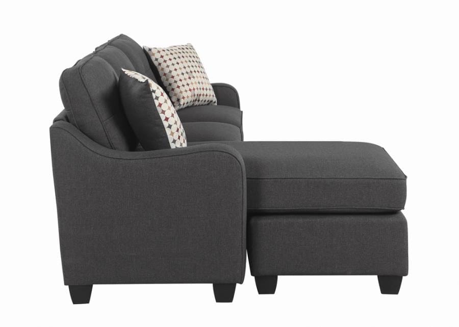 Nicolette Upholstered Tufted Sectional Dark Grey