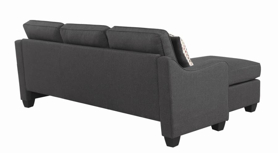 Nicolette Upholstered Tufted Sectional Dark Grey