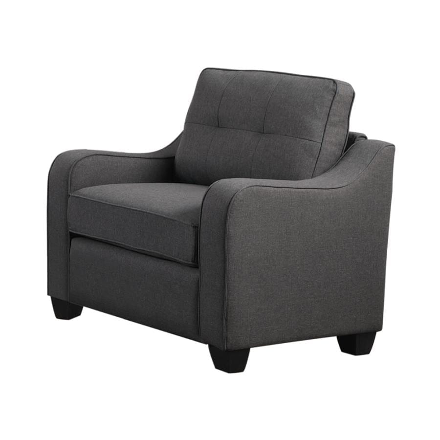 Nicolette Upholstered Tufted Chair Dark Grey