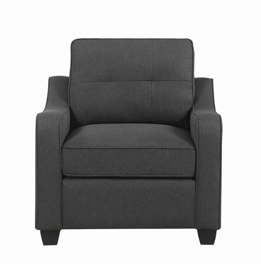Nicolette Upholstered Tufted Chair Dark Grey