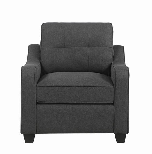 Nicolette Upholstered Tufted Chair Dark Grey