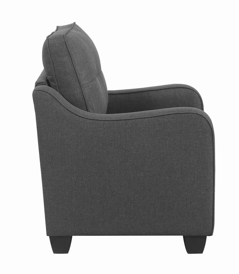 Nicolette Upholstered Tufted Chair Dark Grey