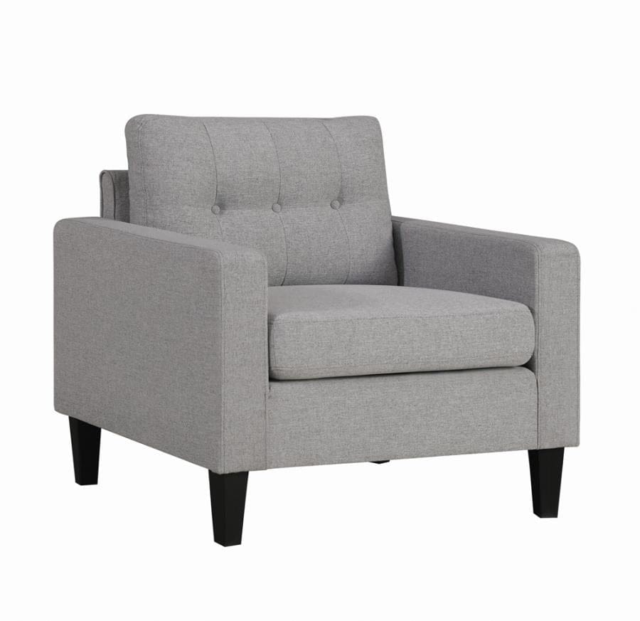 Metro Tufted Upholstered Chair Light Grey