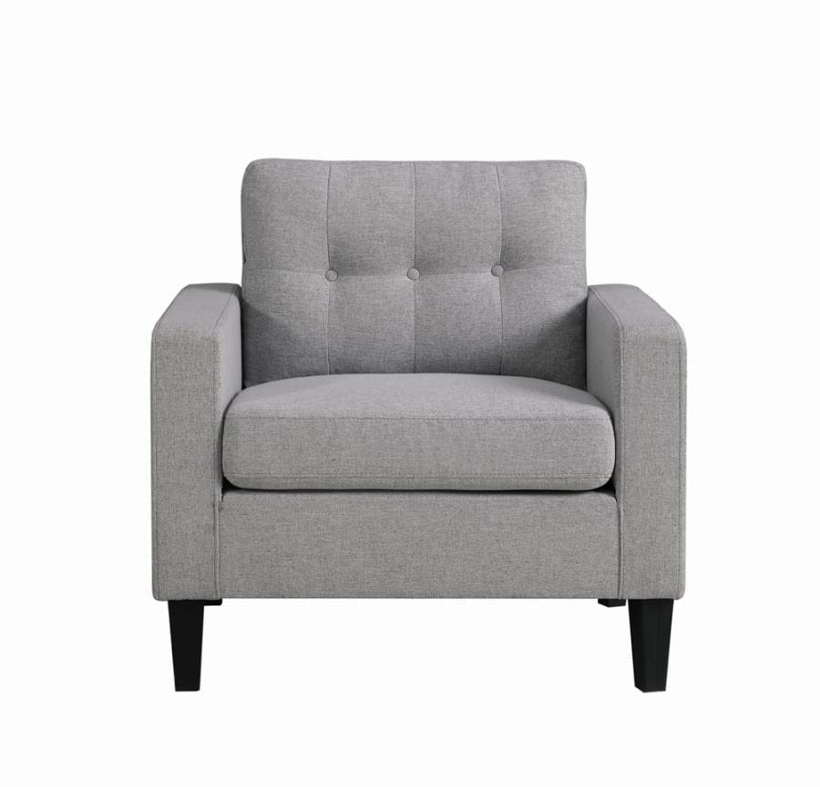 Metro Tufted Upholstered Chair Light Grey