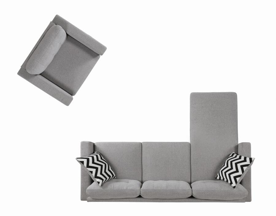 Metro Tufted Upholstered Chair Light Grey