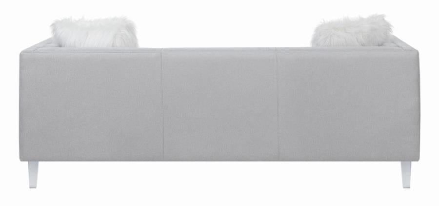 Glacier Tufted Upholstered Sofa Light Grey