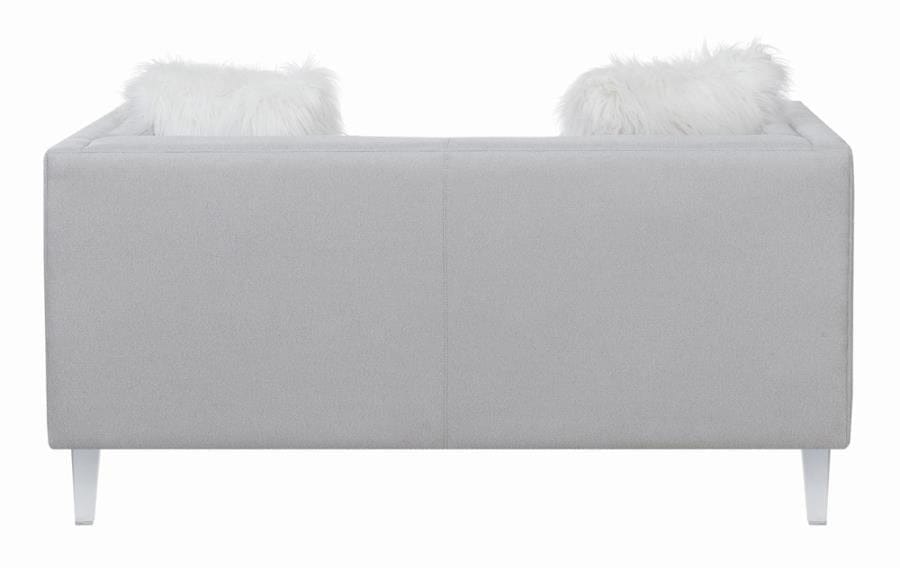 Glacier Tufted Upholstered Loveseat Light Grey